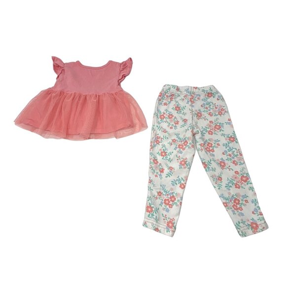 Baby Girl's - 3 Outfits - 3‎ Leggings, 2 Shirts, and 1 Body Suit - Size 12 Month - Picture 3 of 8
